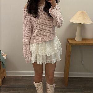 AMERICAN EAGLE CROCHET SWEATER
